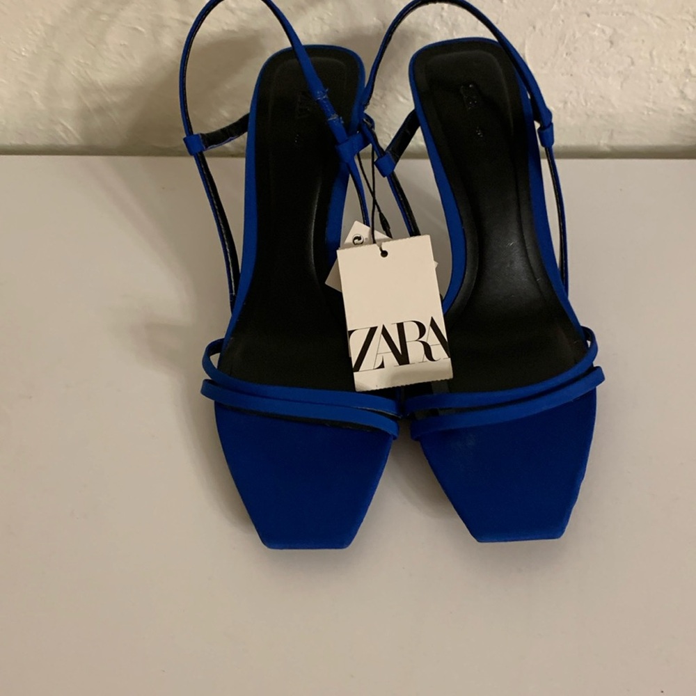 ZARA royal blue sling backout shoes size 9!